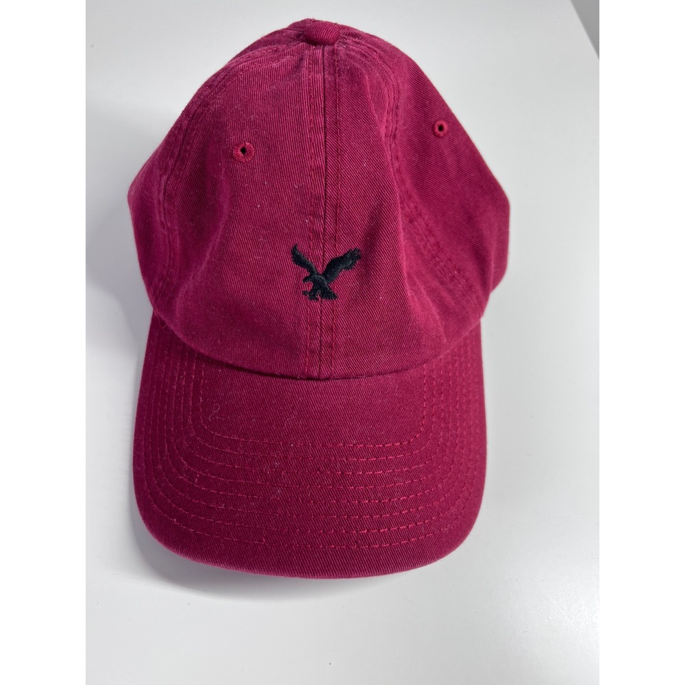 American Eagle Outfitters Mens Maroon Eagle Logo Adjustable Baseball Hat Dad Cap